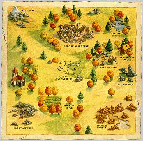 The Wilderness map from The Bard's Tale III: Thief of Fate, by Lisa Berrett