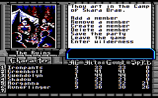 Commodore 64 game screen for The Bard's Tale III: Thief of Fate