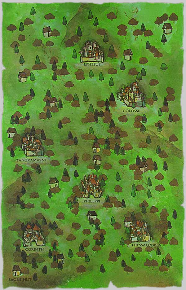 The Wilderness map for The Bard's Tale II: The Destiny Knight, by Don Carson