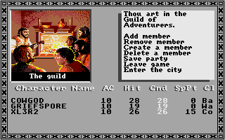 Atari ST game screen for The Bard's Tale