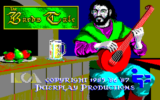 PC (MS-DOS) title screen for The Bard's Tale
