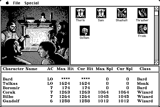 Macintosh game screen for The Bard's Tale